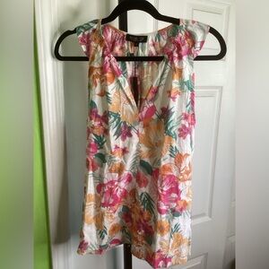Rachel Zoe Linen Blend Vibrant Floral Blouse, size Small, NWT